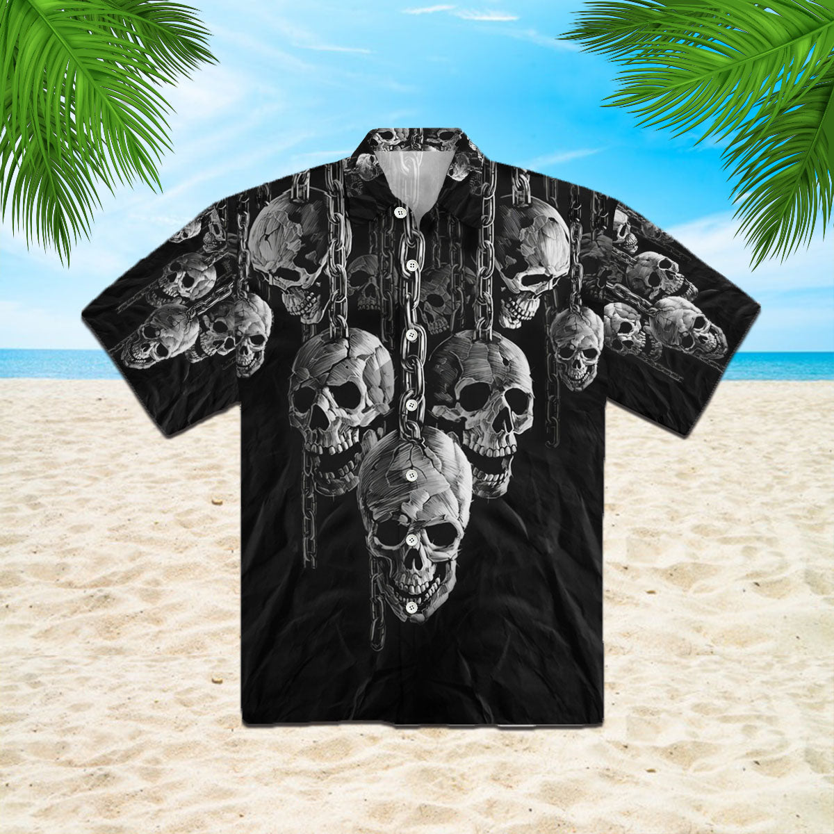 Oragontee Chained Skull Hawaiian Shirt For Men Women Adult