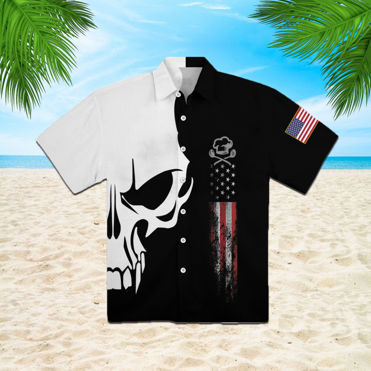 Oragontee Chef Proud Skull Hawaiian Shirt For Men Women Adult
