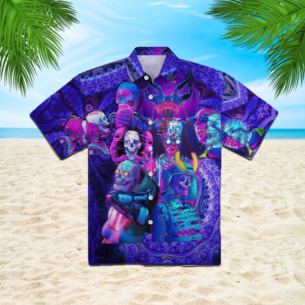 Oragontee Psychic Skull Face Future Death Hawaiian Shirt For Men Women