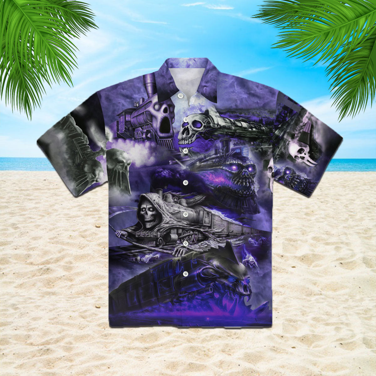 Oragontee The Skull Storm Trains Hawaiian Shirt For Men Women