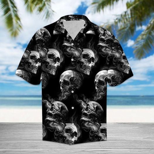Order Hawaiian Aloha Shirts Skull Smoke