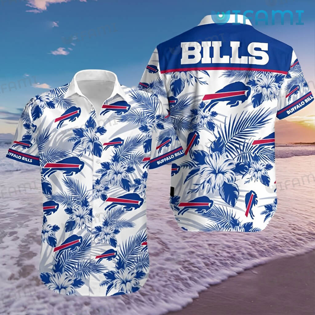 Buffalo Bills Hawaiian Shirt Aloha Hibiscus Palm Leaves Buffalo Bills Gift  - Wow Tshirt Store Online