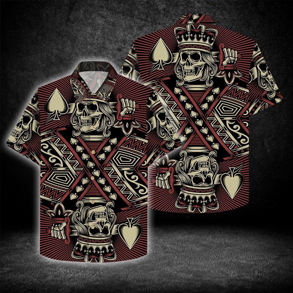 Order Skull King Of Hear 3d All Over Hawaiian Shirt