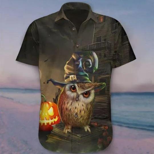 Owl Halloween Hawaiian Shirt Print