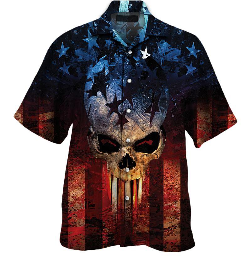 Patriot Skull Hawaiian Shirt
