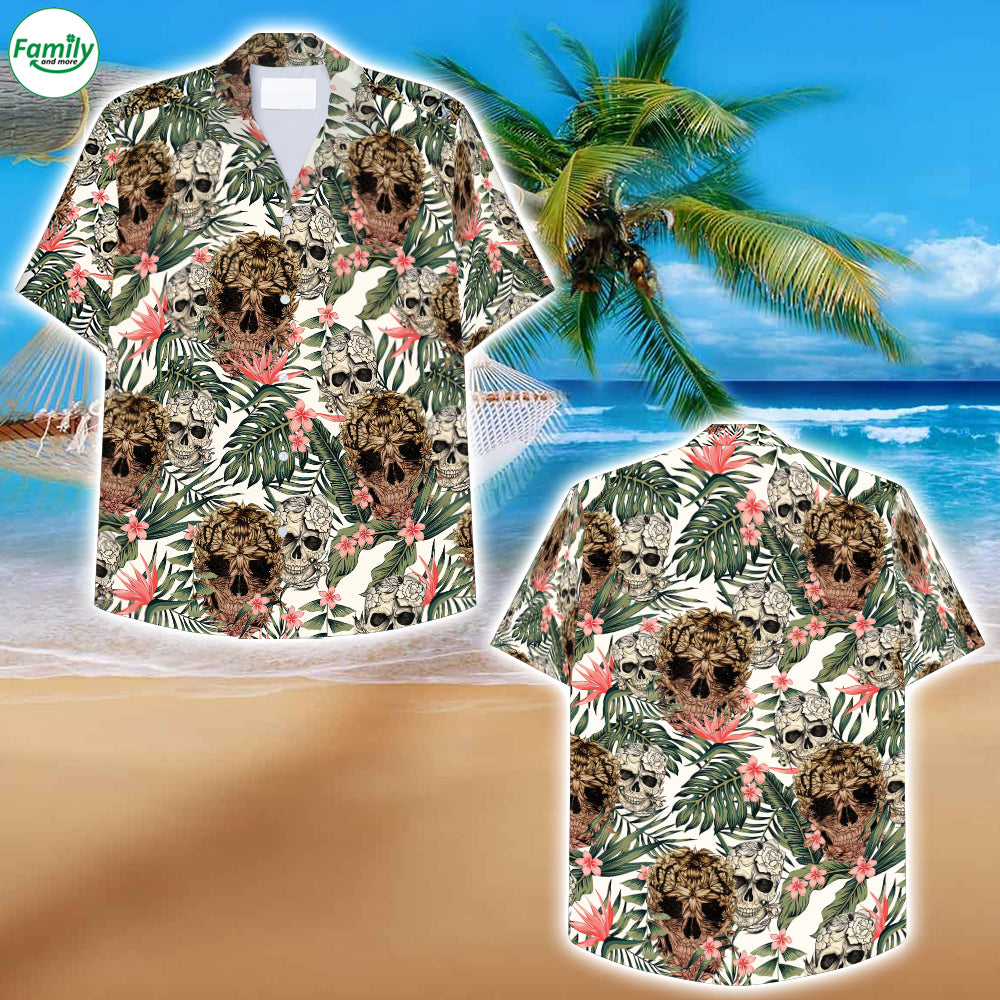 Pattern Skulls Hawaiian Shirt