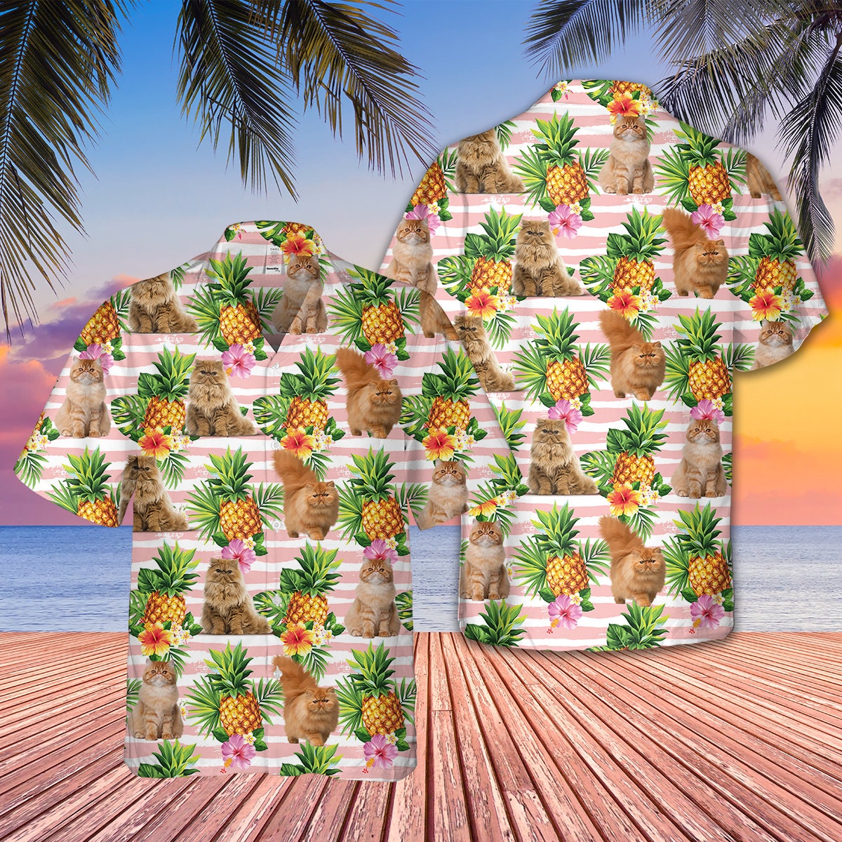 Persian Cat Hawaii Family Hawaiian Shirt