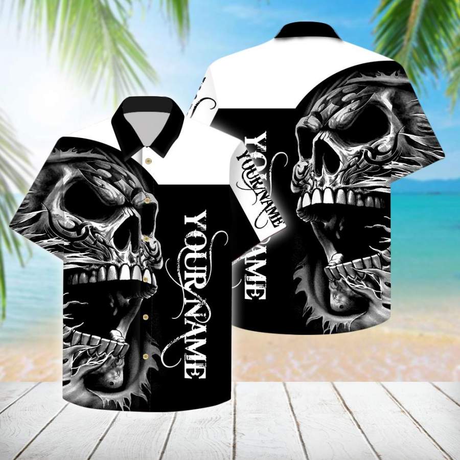 Personalized 3d Skull Screaming Hawaiian Shirt Gift