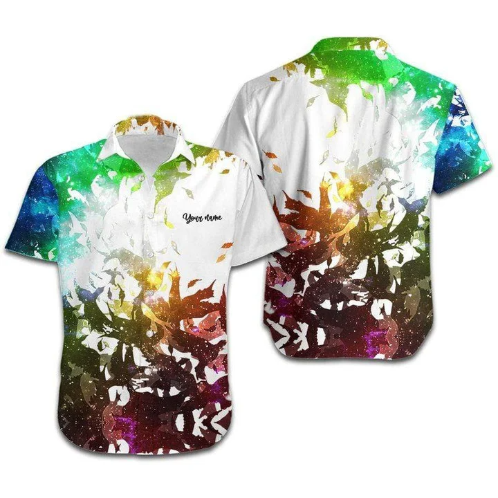 Personalized Beach Shirt Hawaiians Lgbt Galaxy Birds Custom Name Shirt