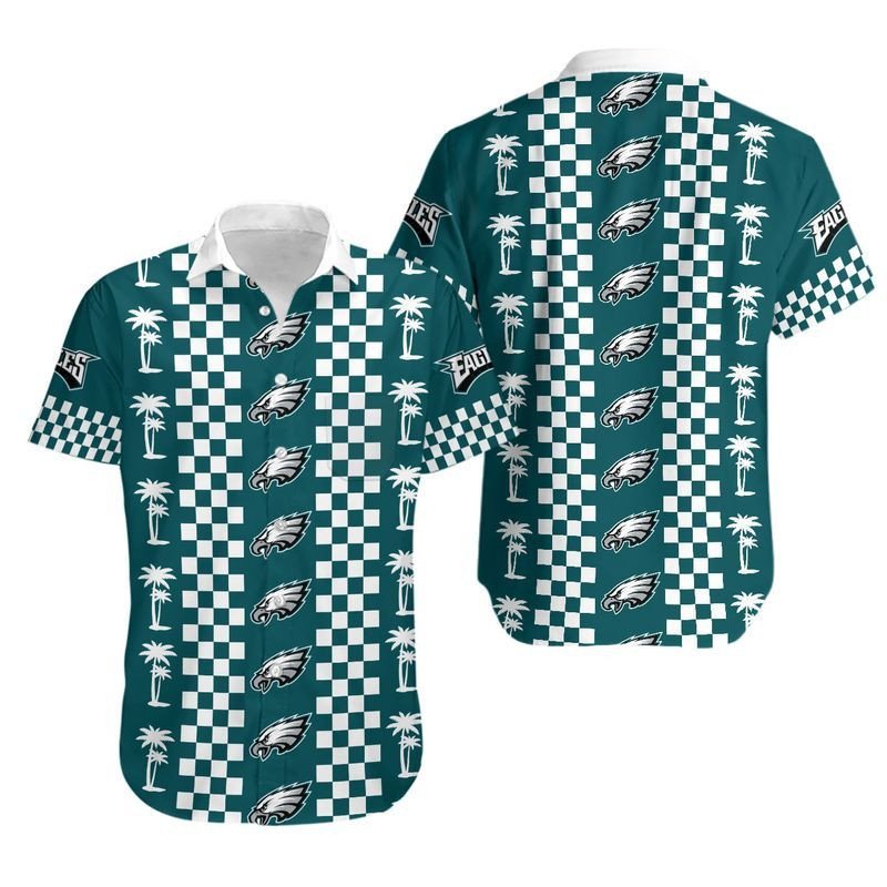 Philadelphia Eagles Coconut Trees Hawaiian Shirt For Fans-1