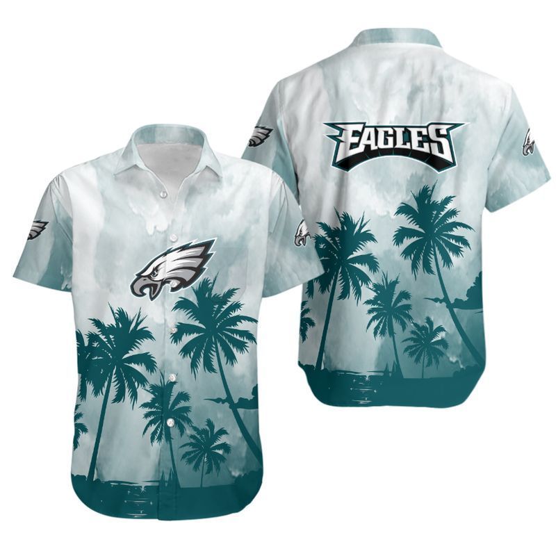 Philadelphia Eagles Coconut Trees Nfl Hawaiian Shirt For Fans-1