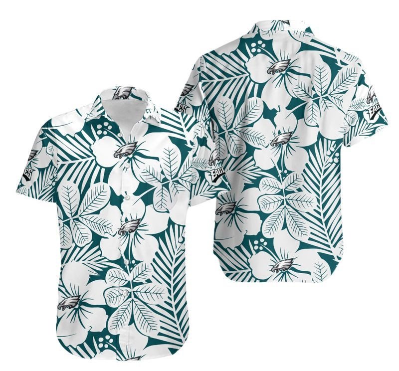 Philadelphia Eagles Flower Hawaiian Shirt For Fans-1
