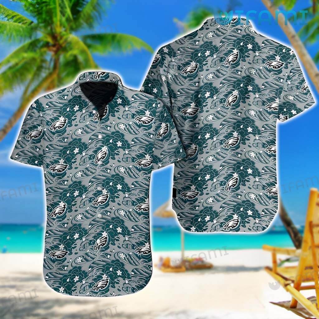 Philadelphia Eagles Hawaiian Shirt Great Wave Off Kanagawa Philadelphia Eagles Gift