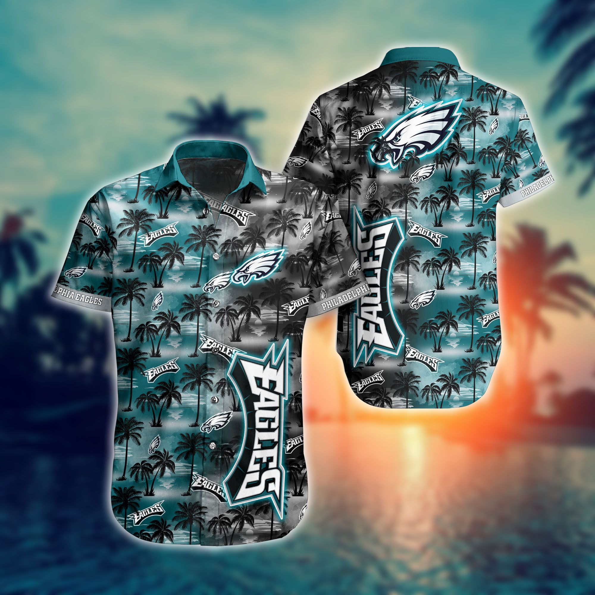 Philadelphia Eagles Nfl Hawaiian Shirts And Shorts For Fans-1