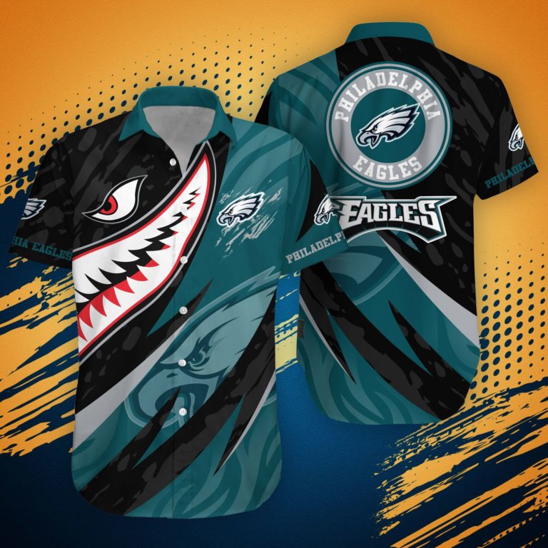Philadelphia Eagles Nfl Shark Hawaii Full 3d Shirt-1