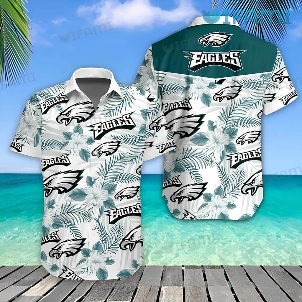 Philadelphia Hawaiian Shirt Hibiscus Palm Leaf Flower Philadelphia Eagles Gift