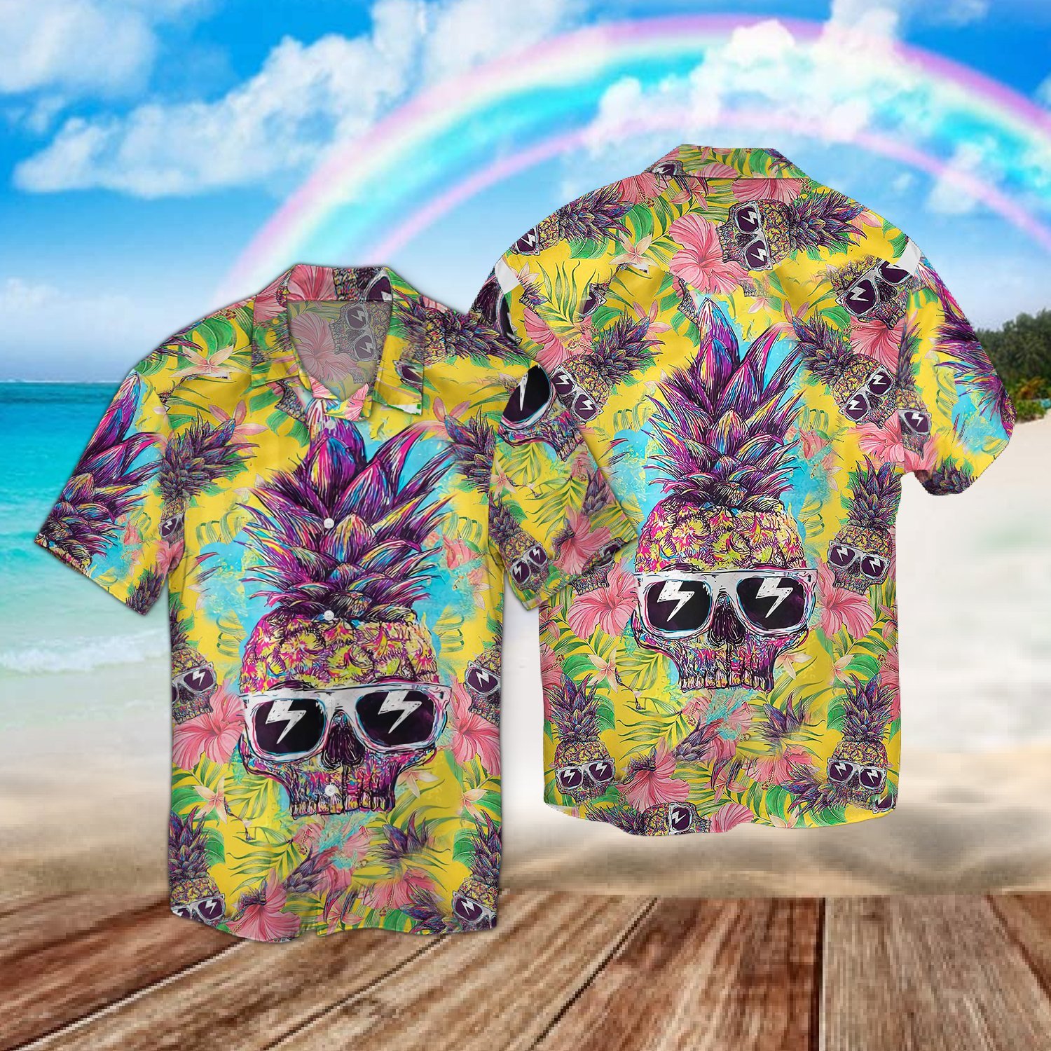 Pineapple Skull Hawaiian Shirt Unisex Adult Hw6010-1