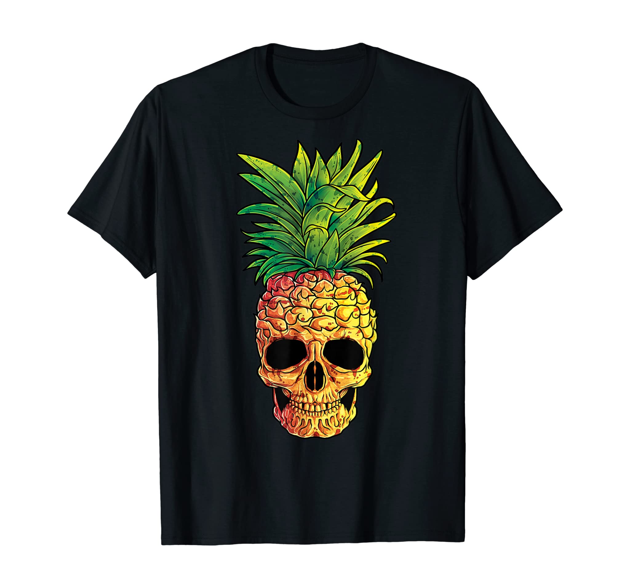 Pineapple Skull T Shirt Aloha Beaches Hawaiian Hawaii Goth