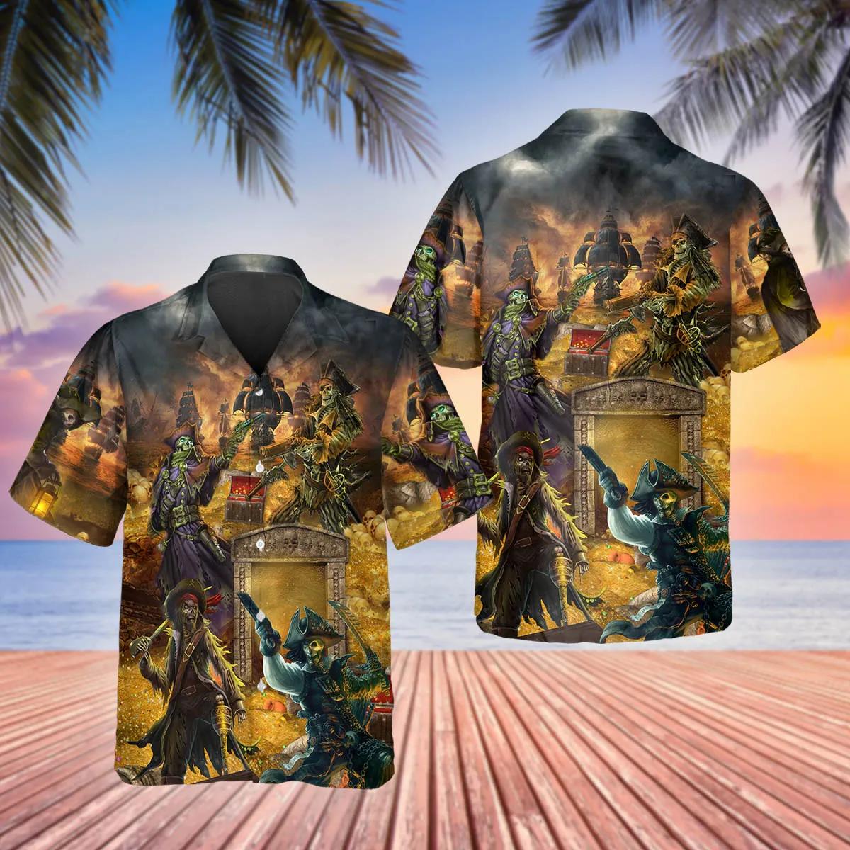 Pirate Captain Skull Hawaiian Shirt