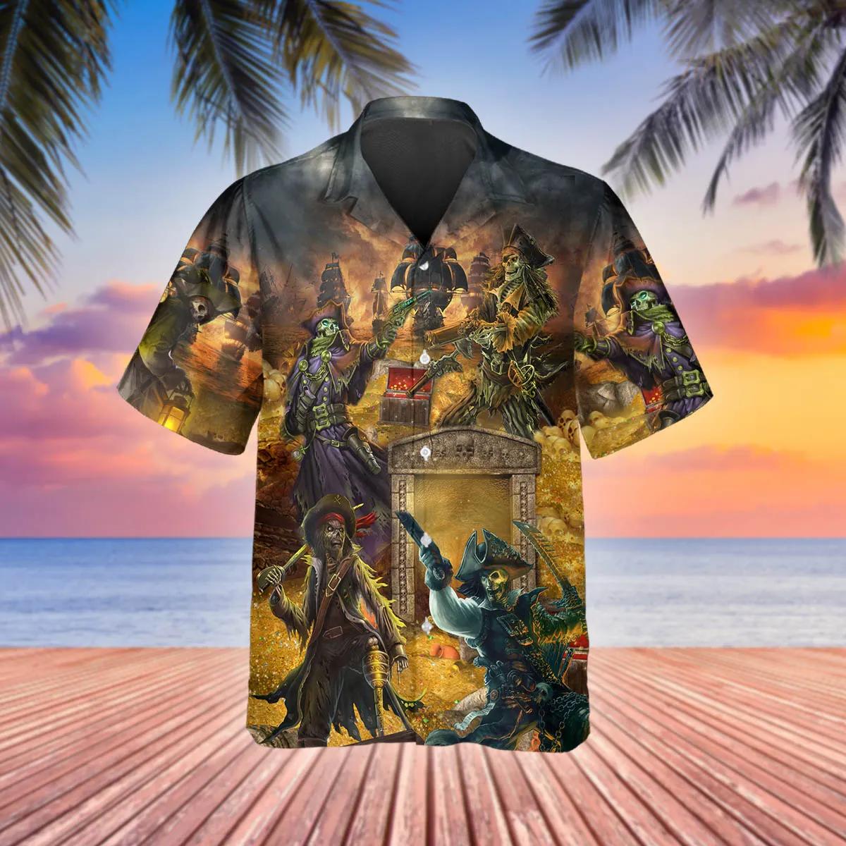 Pirate Captain Skull Hawaiian Shirt