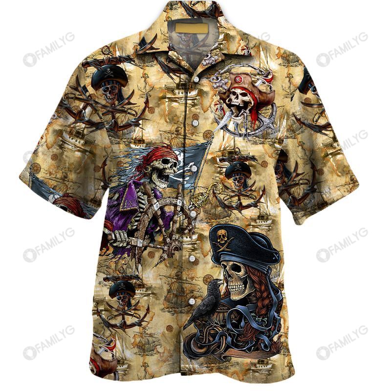 Pirates Skull Art Unisex Hawaiian Shirt