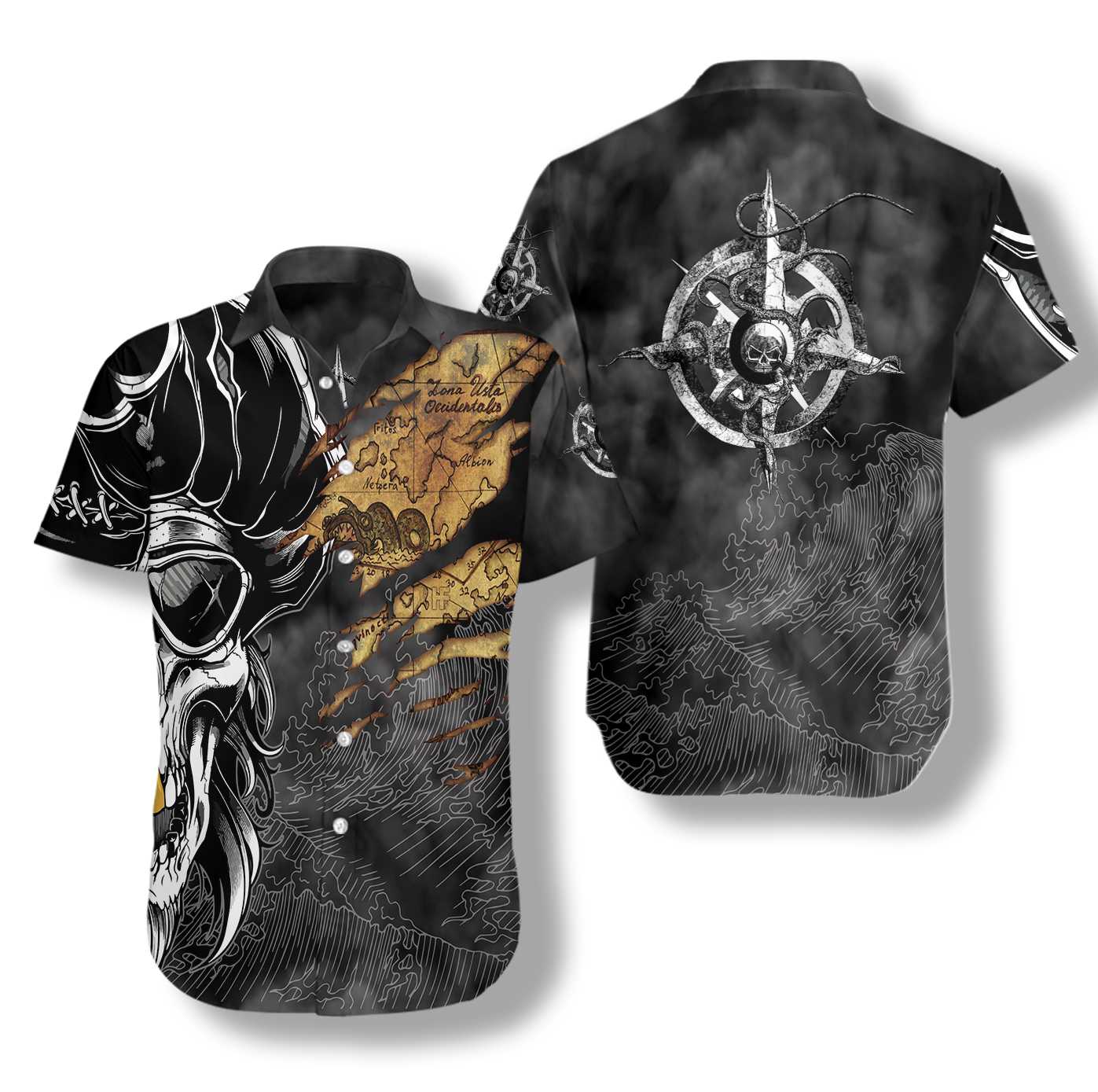 Pirates Skull Hawaiian Shirt-1