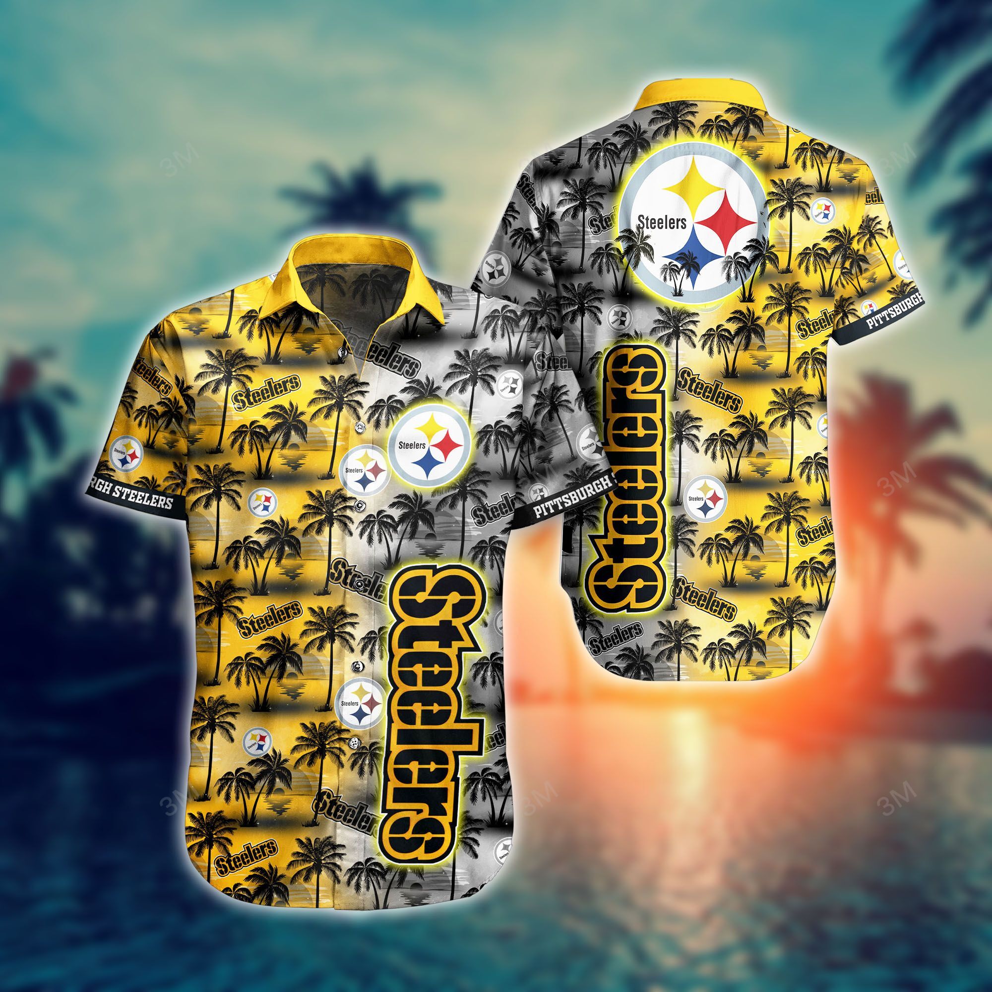 Pittsburgh Steelers Nfl Hawaiian Shirts And Shorts For Fans-1