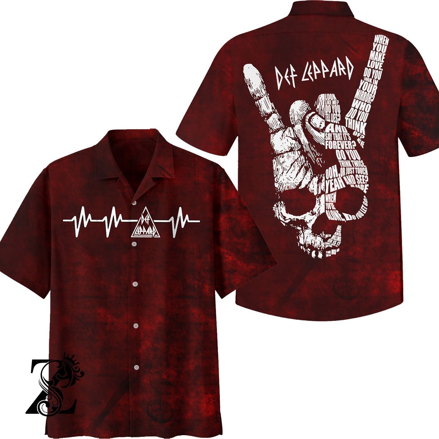 Premium Def Hawaiian Rockhand Skull Shirt