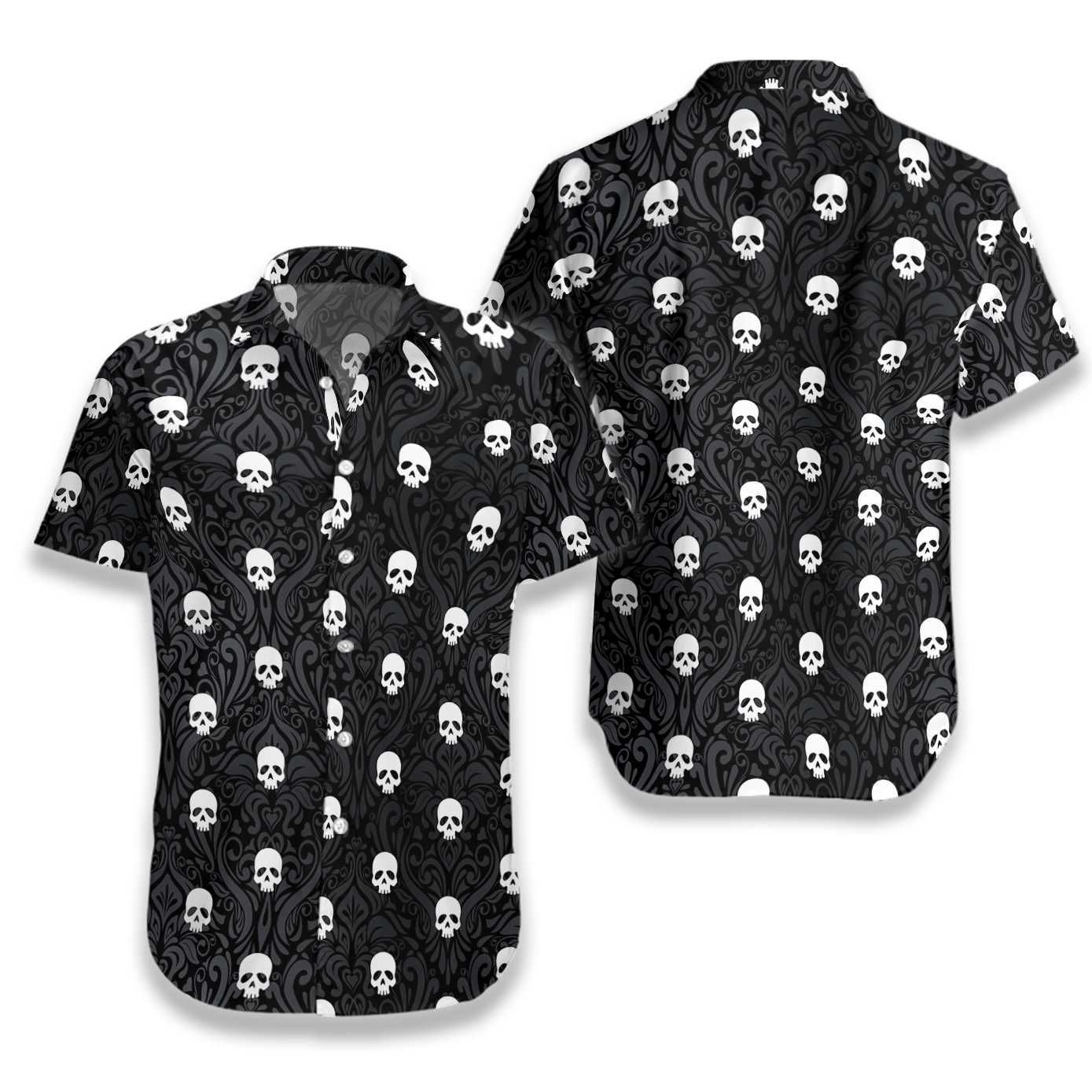 Premium Skull Pattern Goth Ez20 2610 Hawaiian Aloha Shirt