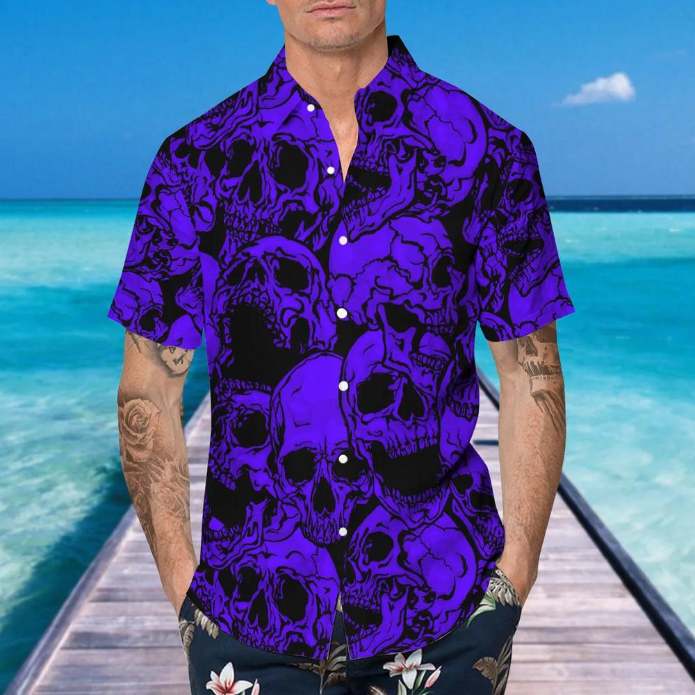 Purple Head Skull Hawaiian Shirt This Trends Summer Beach Shirt