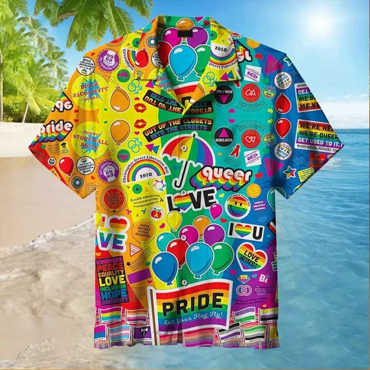 Queer Hawaiian 3d Shirt Genderqueer Pride Hawaiian Shirts