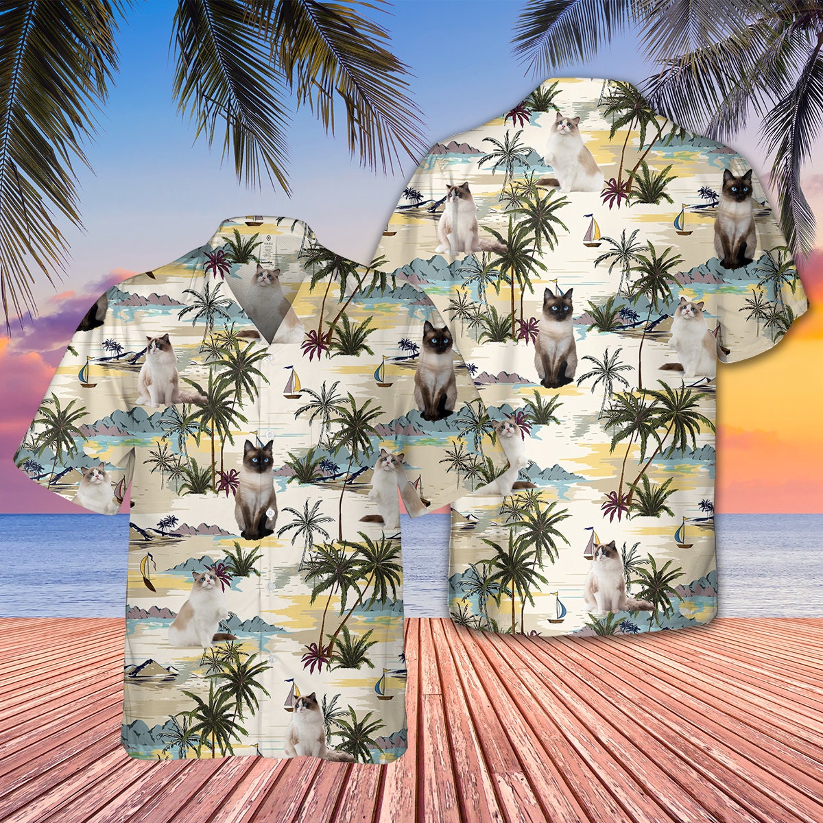 Ragdoll Cat Hawaii Family Hawaiian Shirt