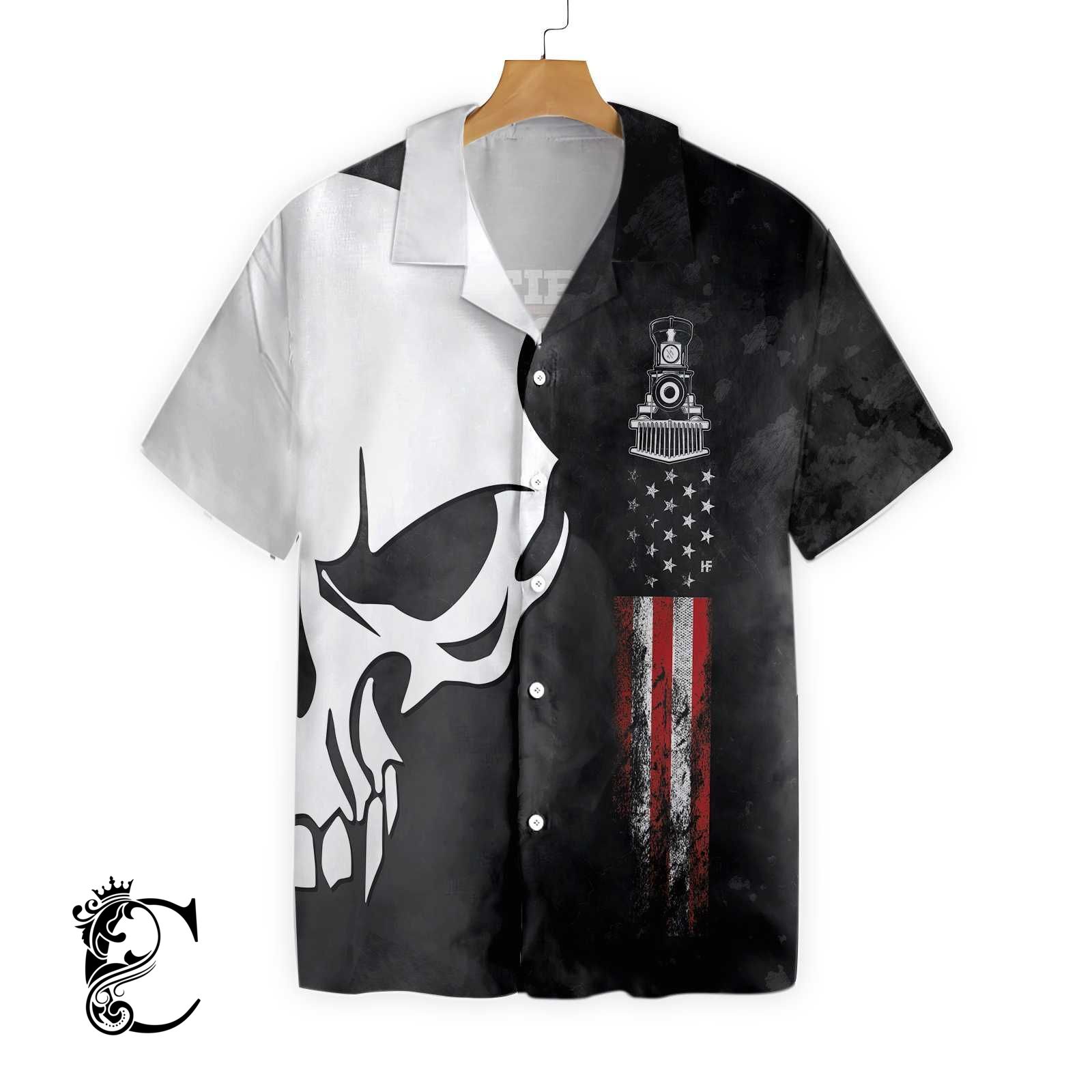 Railroader Proud Skull Hawaiian Shirt