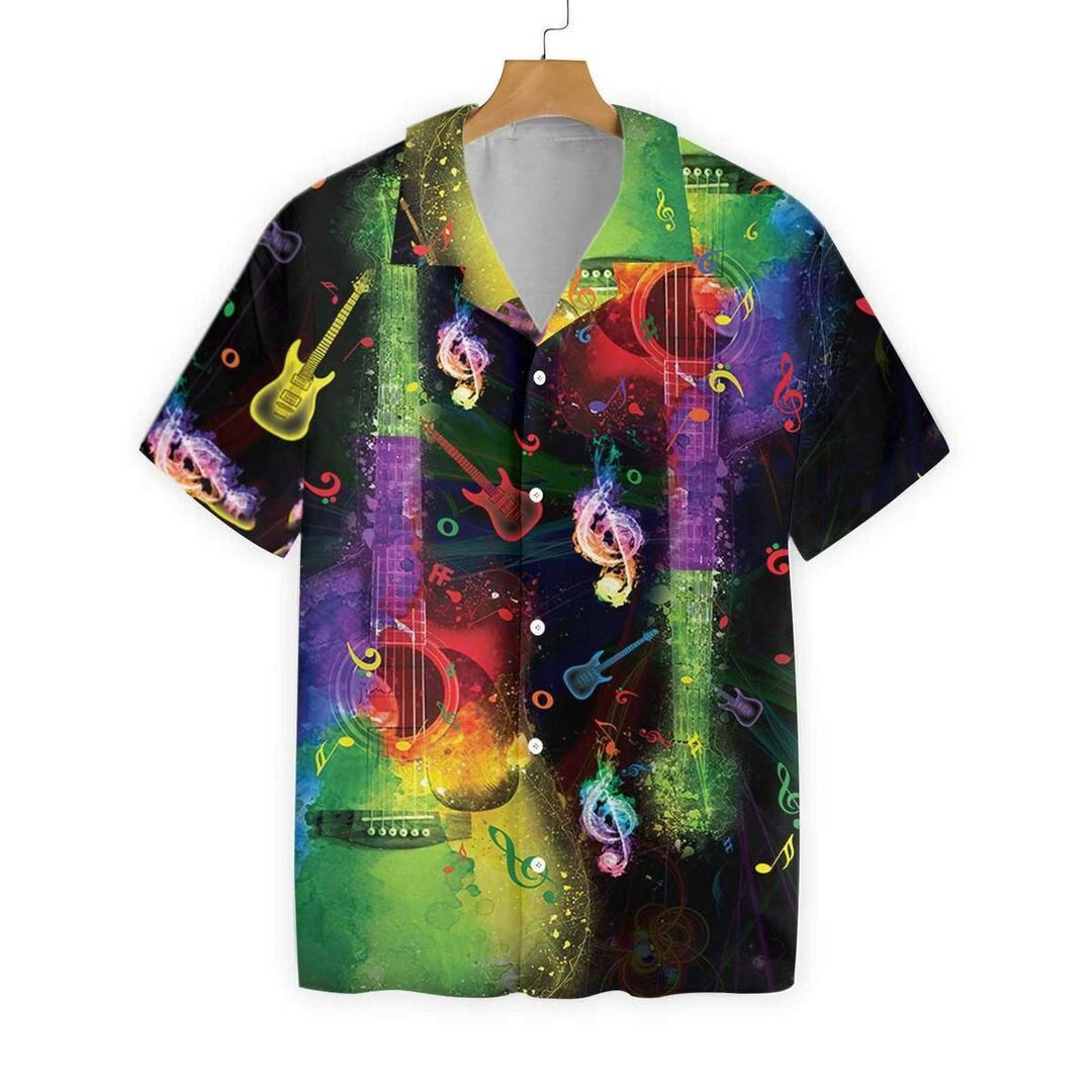 Rainbow Guitars 3d All Over Printed Hawaiian Shirt