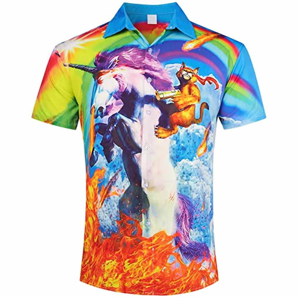 Rainbow Pride Hawaiian Shirt For Lgbtq Hawaiian Summer Aloha Beach Shirt