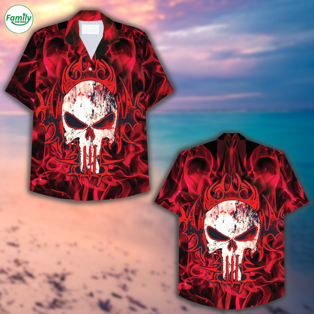 Red Skull Hawaiian Shirt – Nt088-1