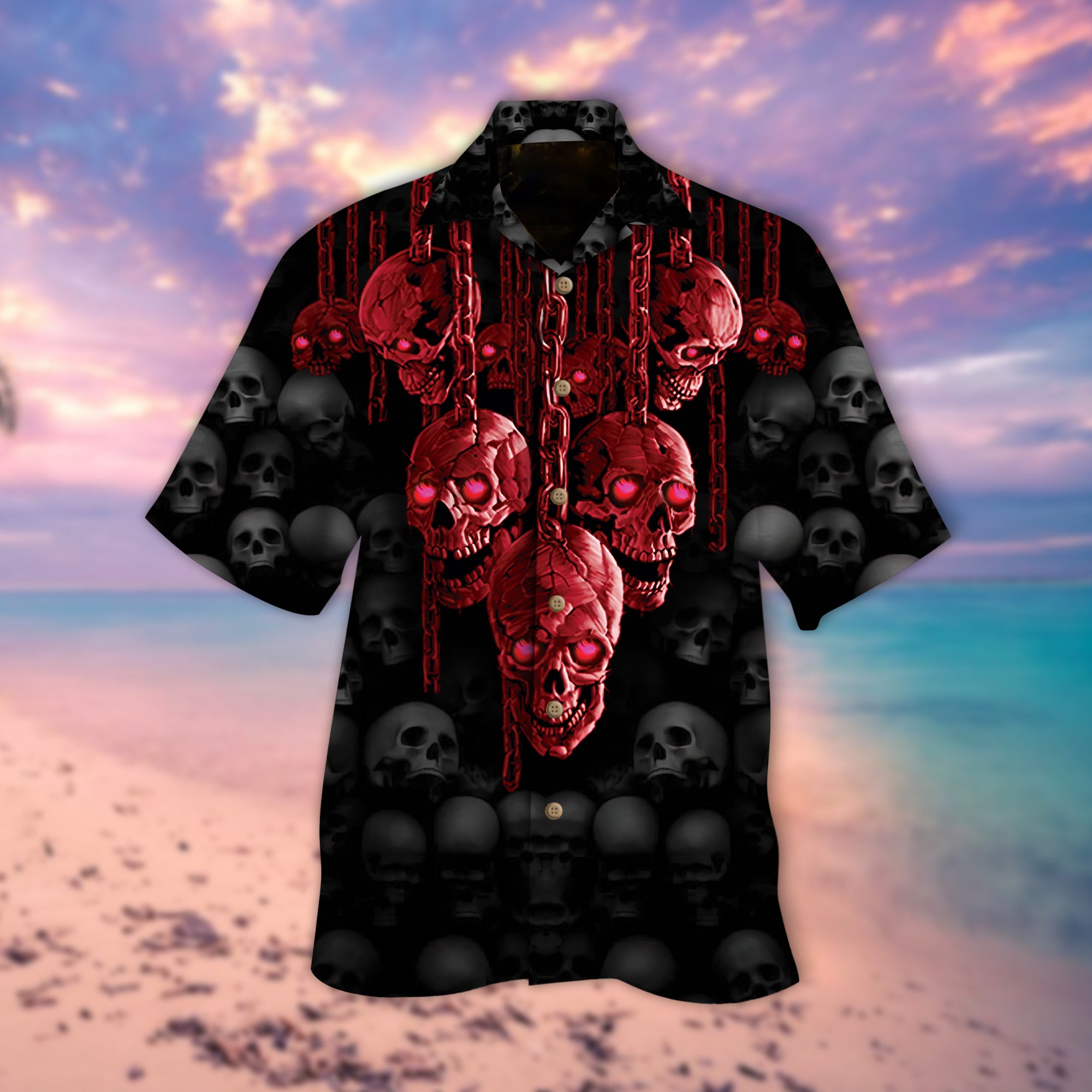 Red Skull Hawaiian Shirt – Pp049-1
