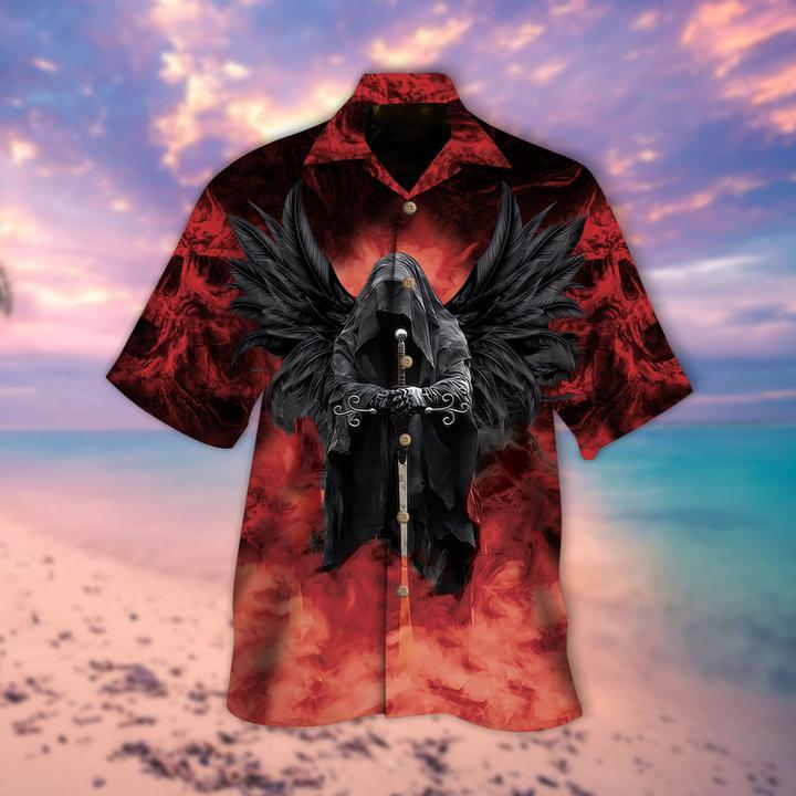 Red Smoke Skull Halloween Hawaiian Shirt For Men Women Adult Red Smoke Skull Halloween Hawaiian Shirt For Men Women Adult