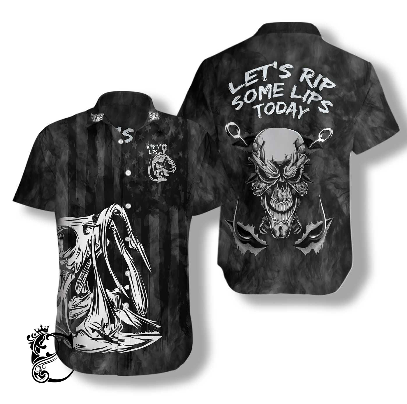 Rippin Lips Skull Fish Skeleton Hawaiian Shirt