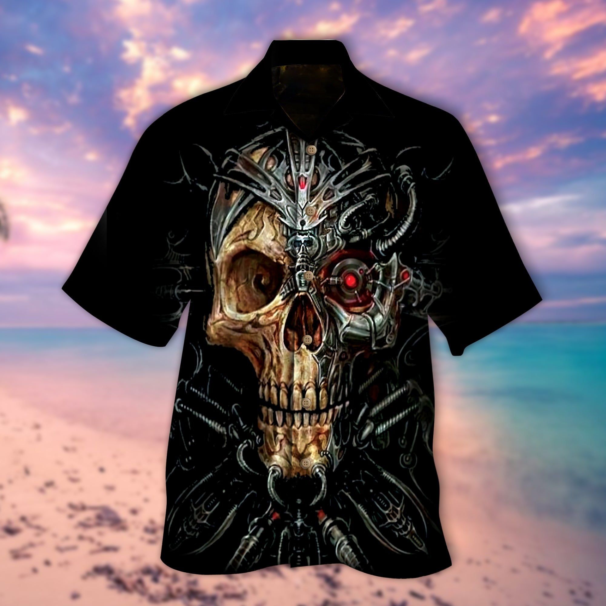 Robot Skull Hawaiian Shirt – Mc081-1