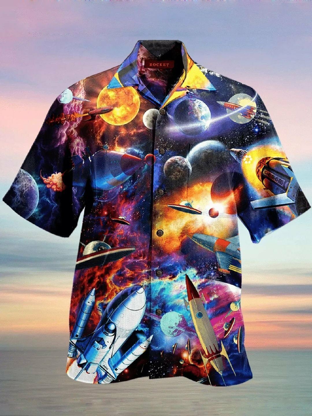 Rocket 3d All Over Printed Hawaiian Shirt