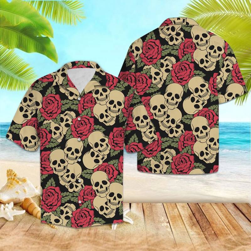 Rose Skull G5810- Hawaiian Shirt-1
