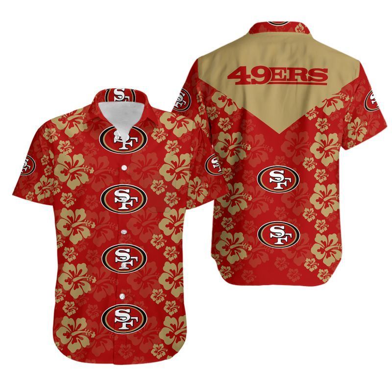 San Francisco 49ers Flowers Hawaiian Shirt For Fans-1
