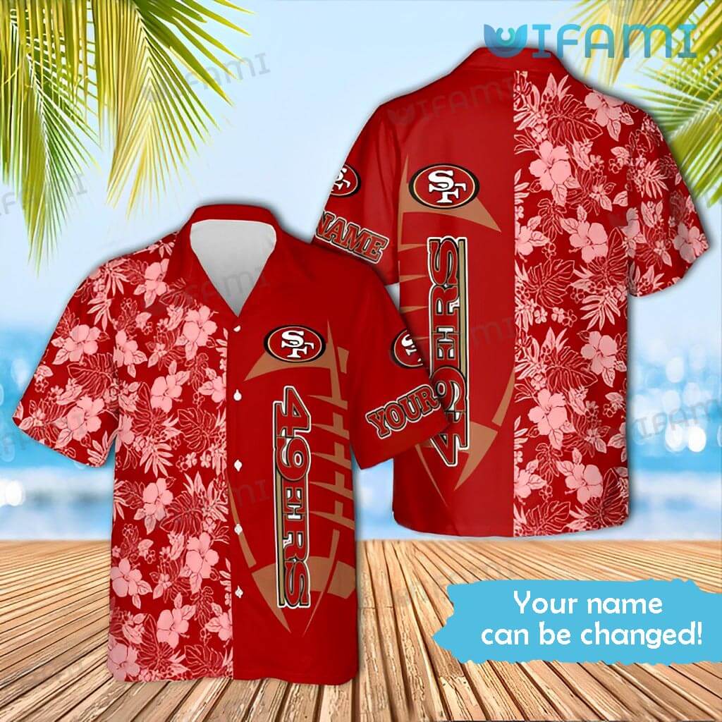 San Francisco 49ers Hawaiian Shirt Custom Name 49ers Gift