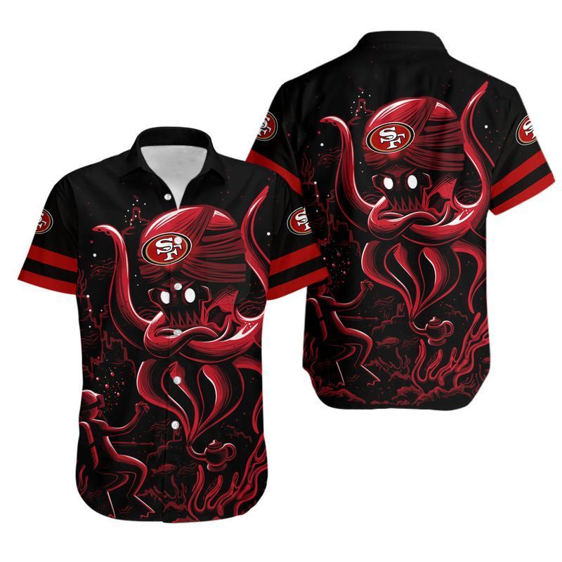 San Francisco 49ers Octopus Nfl Hawaiian Shirt For Fans-1