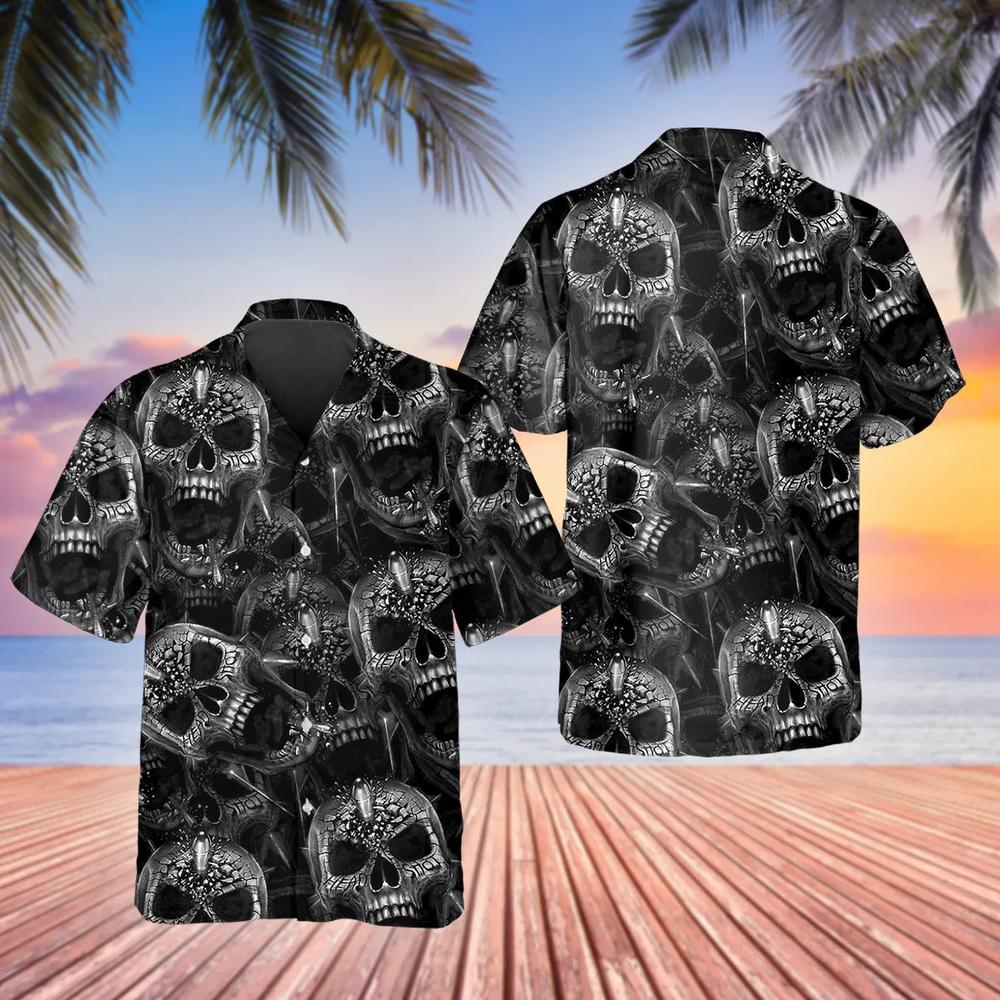 Scary Dark Skull Pile Hawaiian Shirt