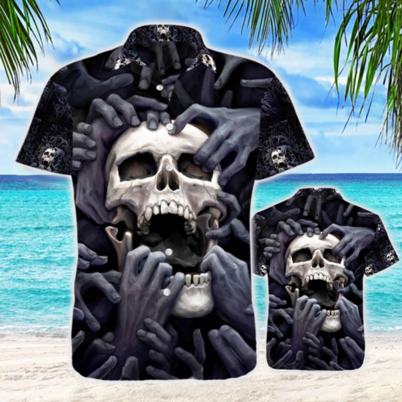 Screaming Skull 1 Hawaiian Shirt – Gift For Skull Lover-1