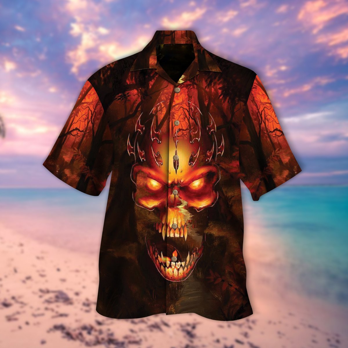 Screaming Skull Halloween Hawaiian Shirt For Men Women Adult