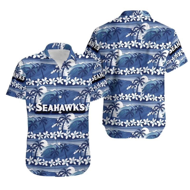 Seattle Seahawks Coconut Trees Nfl Hawaiian Shirt For Fans 01-1