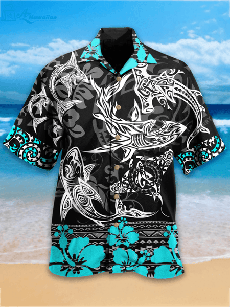 Shark Mandala Hawaiian Aloha Shirts Best Gift Ideas-1